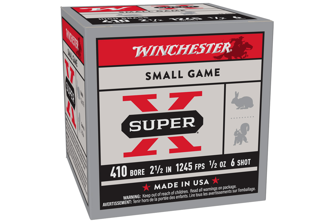 WINCHESTER AMMO 410 Gauge 2 1/2 in 1/2 oz #6 Shot Super X 25/Box